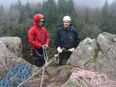 Abseiling cliff